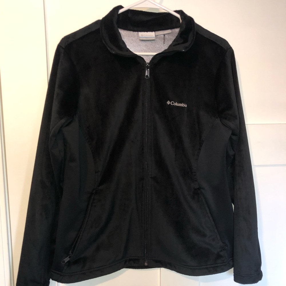 Columbia Omni heat jacket, like new black suede